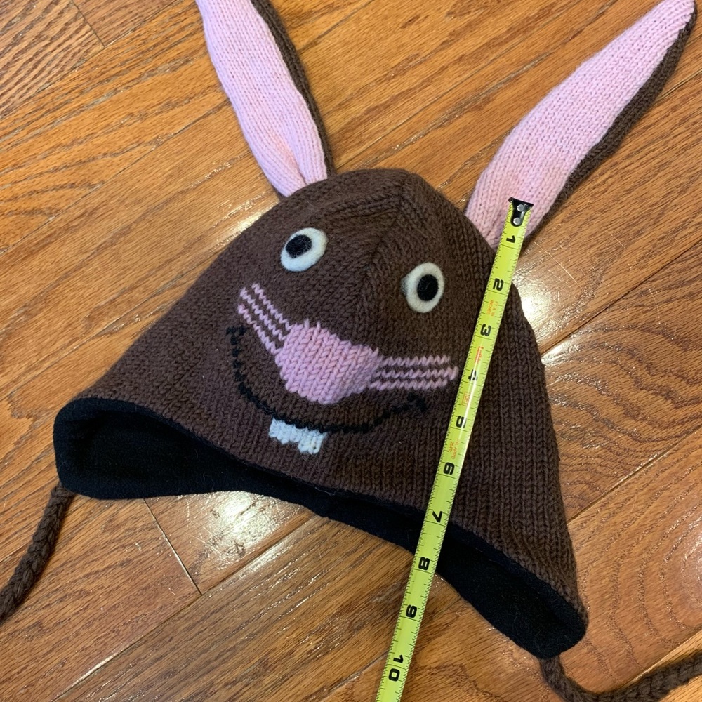 Wool Rabbit Toque Handmade in Nepal - Adult - Picture 4 of 6